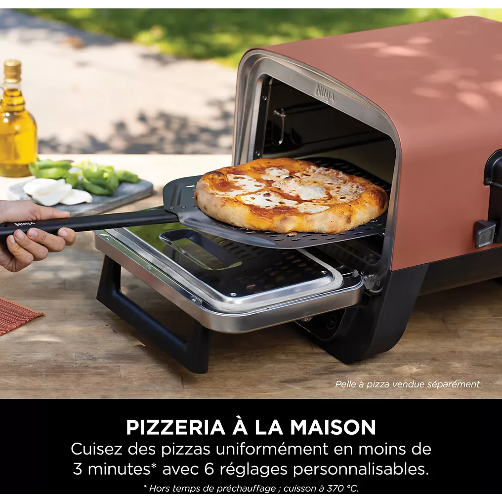 Four à pizza électrique NINJA Woodfire OO101EU orange inox, 1 pizza 30 cm, préchauffage 15 min, jusqu'à 370°C – Image 3