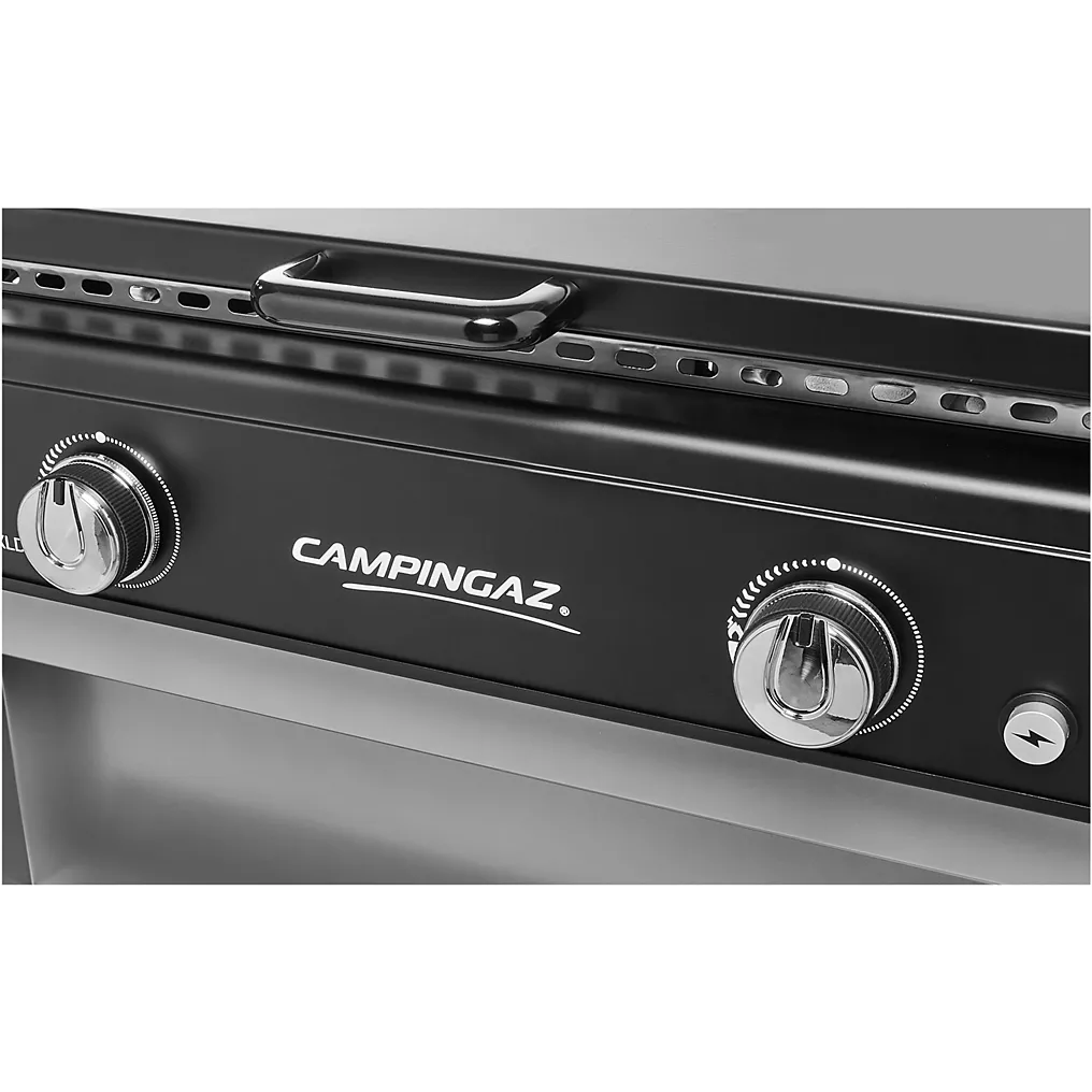 Plancha gaz CAMPINGAZ BLUE FLAME EXLD 2 brûleurs sur chariot, 60x40 cm – Image 2