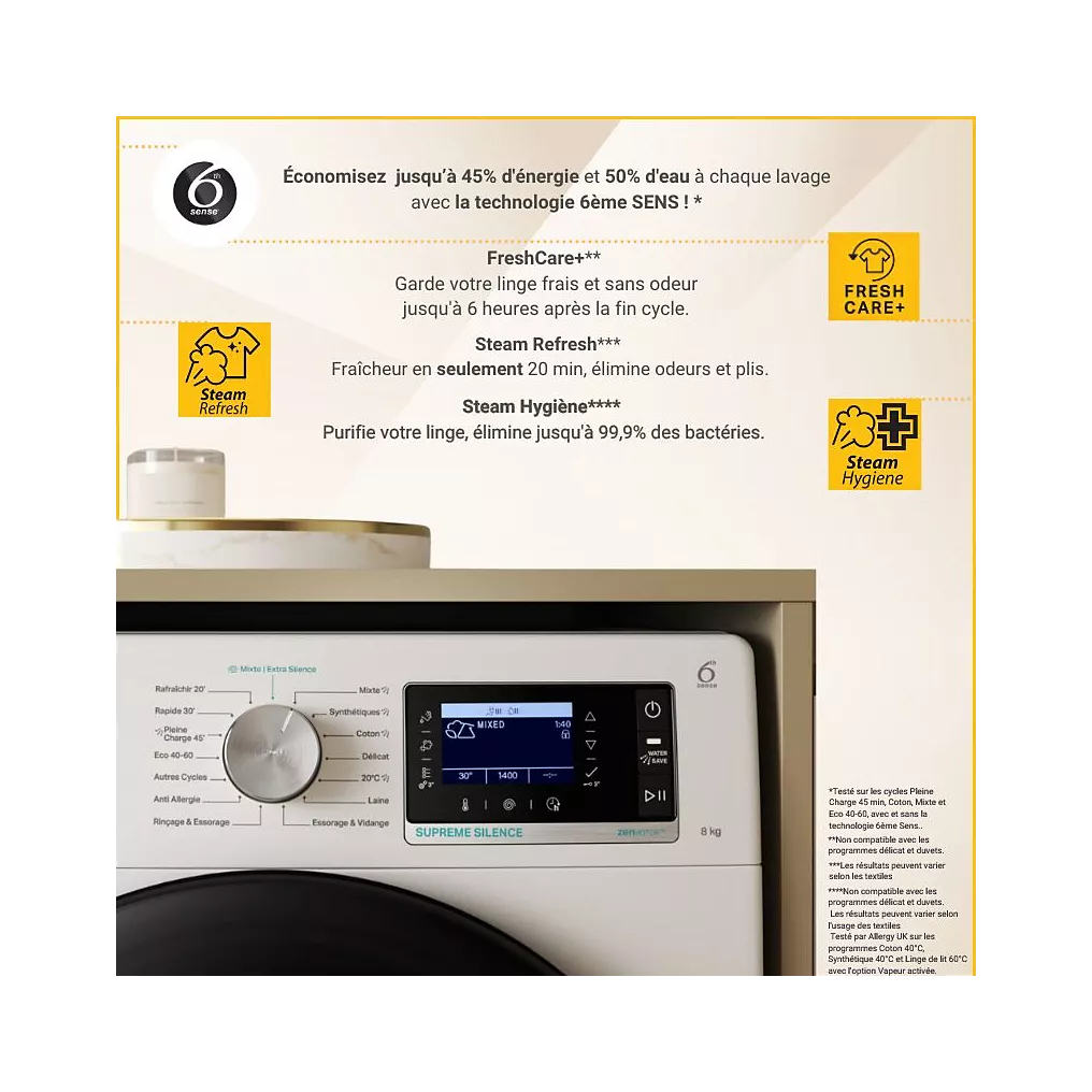 Lave linge hublot WHIRLPOOL W8X89ADSILENCEFR – Image 5